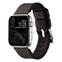 Ремінець для Apple Watch Leather Silicone 38/40/41 mm Coffe Silver
