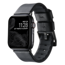 Ремешок для Apple Watch Leather Silicone 42/44/45/49 mm Black Black