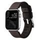 Ремешок для Apple Watch Leather Silicone 42/44/45/49 mm Coffe Silver