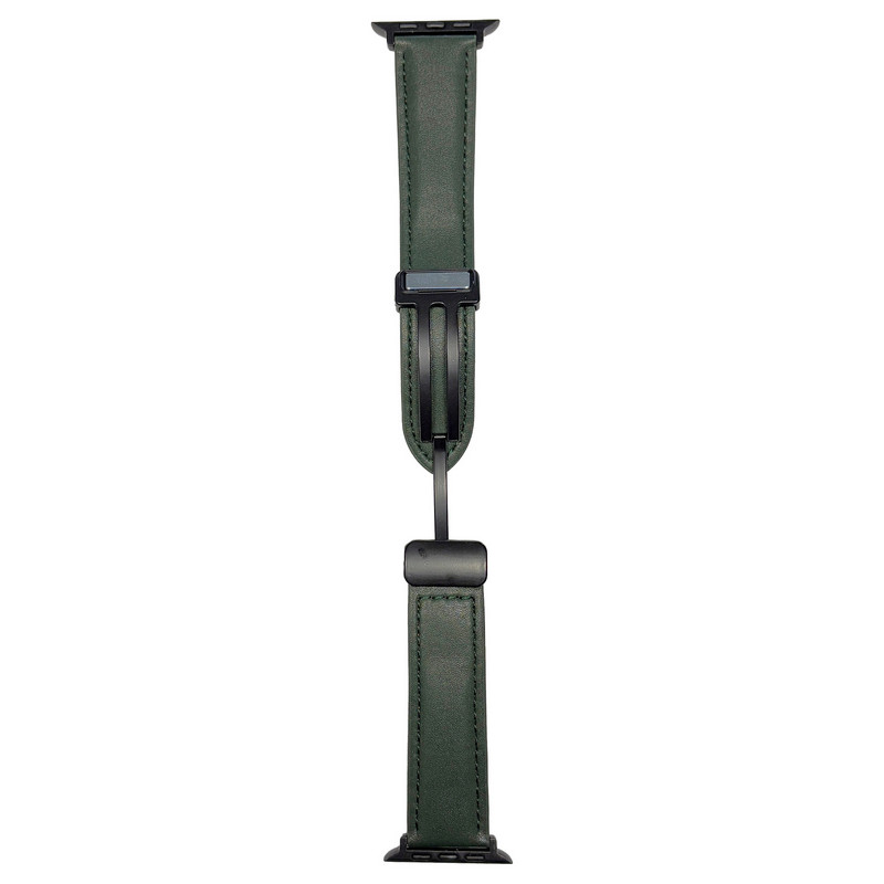 Ремінець Apple Watch Leather Magnet 42/44/45/49 mm Green