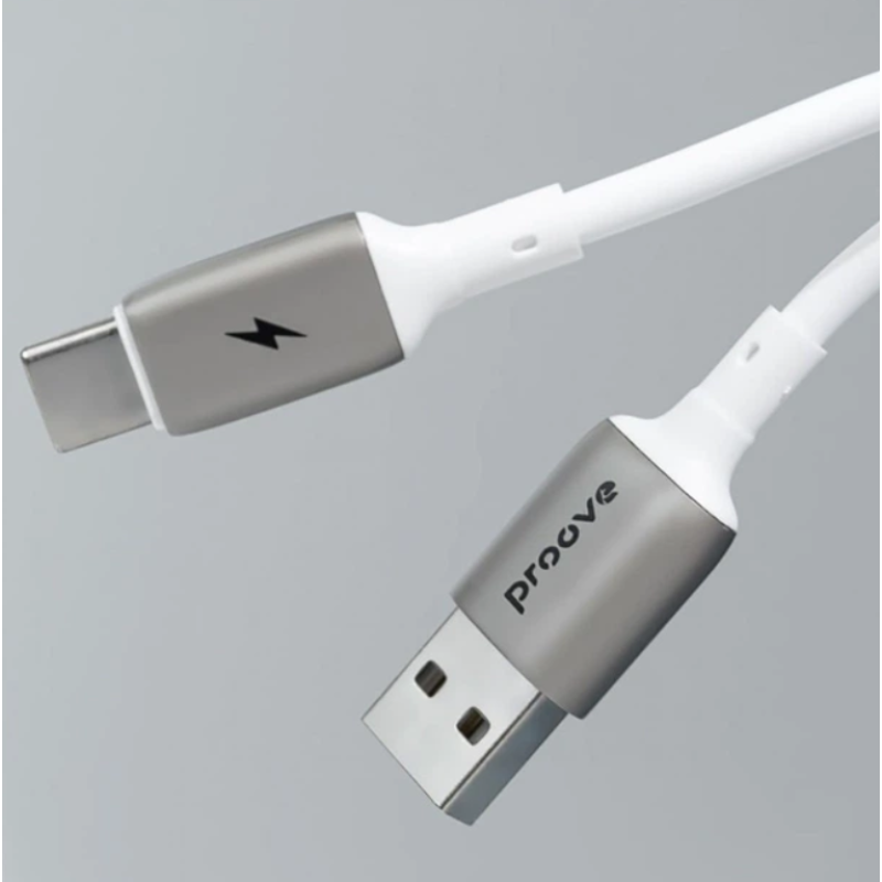 Кабель USB-Type-C  Proove Flex Metal 2.4A 1m White