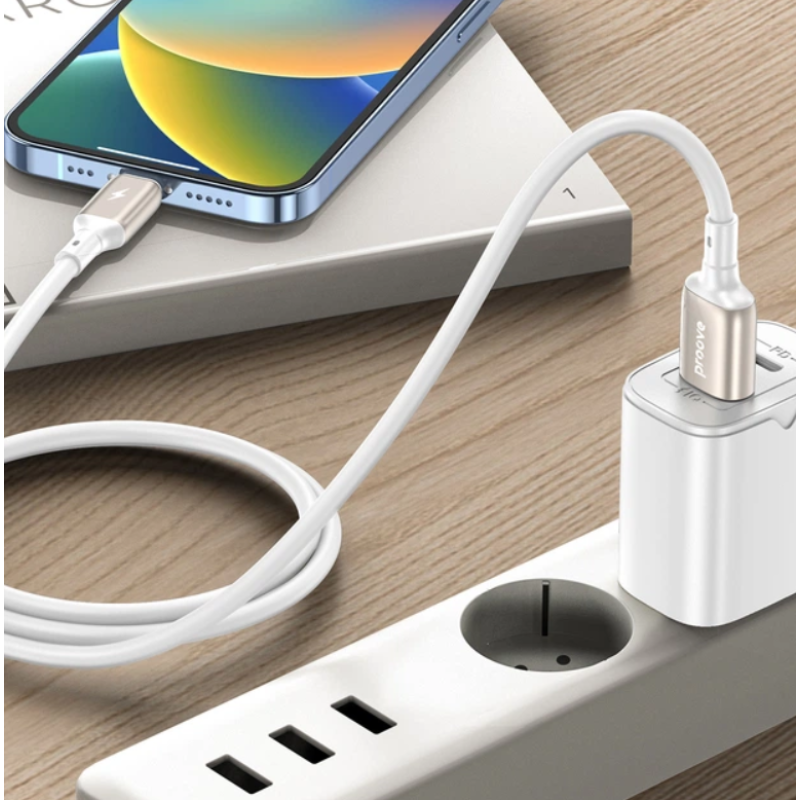 Кабель USB-Type-C  Proove Flex Metal 2.4A 1m White