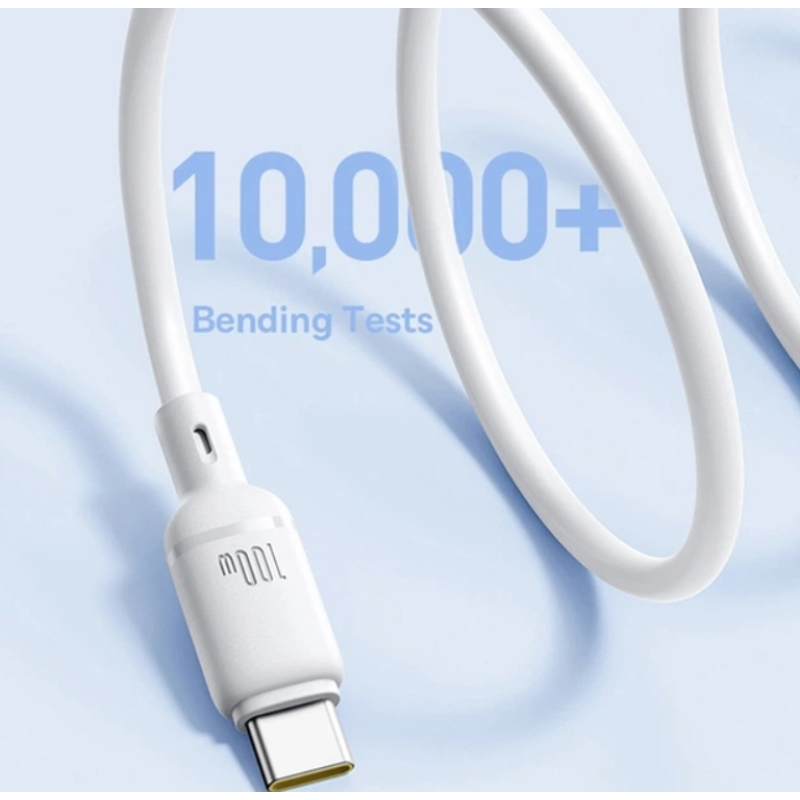 Кабель USB-Type C Baseus Silky Series Fast Charging 100W 1m White