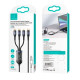 Кабель 3in1 Usams US-SJ600 Type-C+Lightning+Micro 1.2m Black