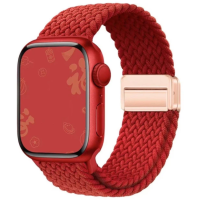 Ремінець Apple Watch тканинний Braided Magnetic 38/40/41 мм червоний (red)