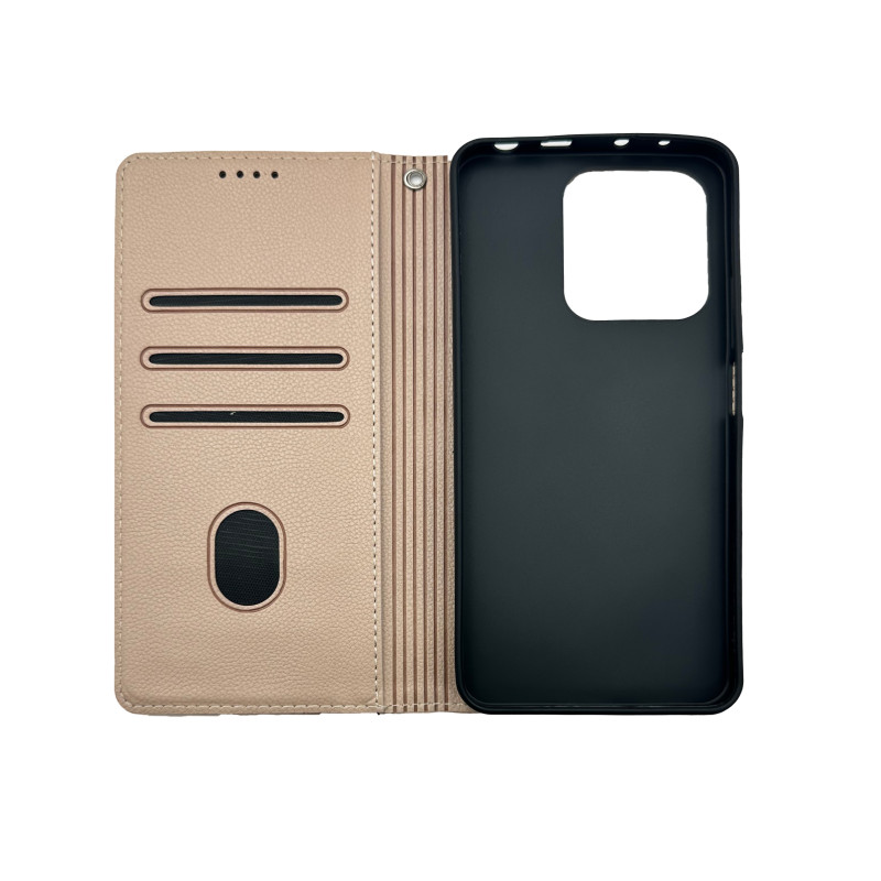Чохол книжка Deluxe Xiaomi Redmi Note 13 4G Пудра