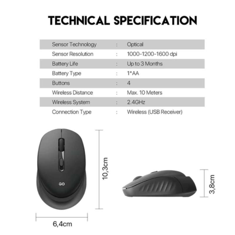 Миша бездротова FANTECH GO W609 Black