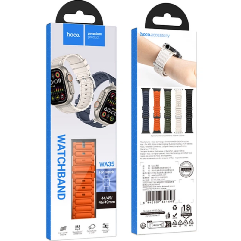 Ремінець Hoco WA35 silicone strap для Apple watch 38/40/41mm Orange