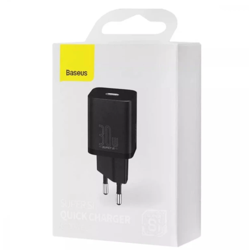 Мережевий адаптер Baseus Super Silicone Quick Charger Type C 30W black