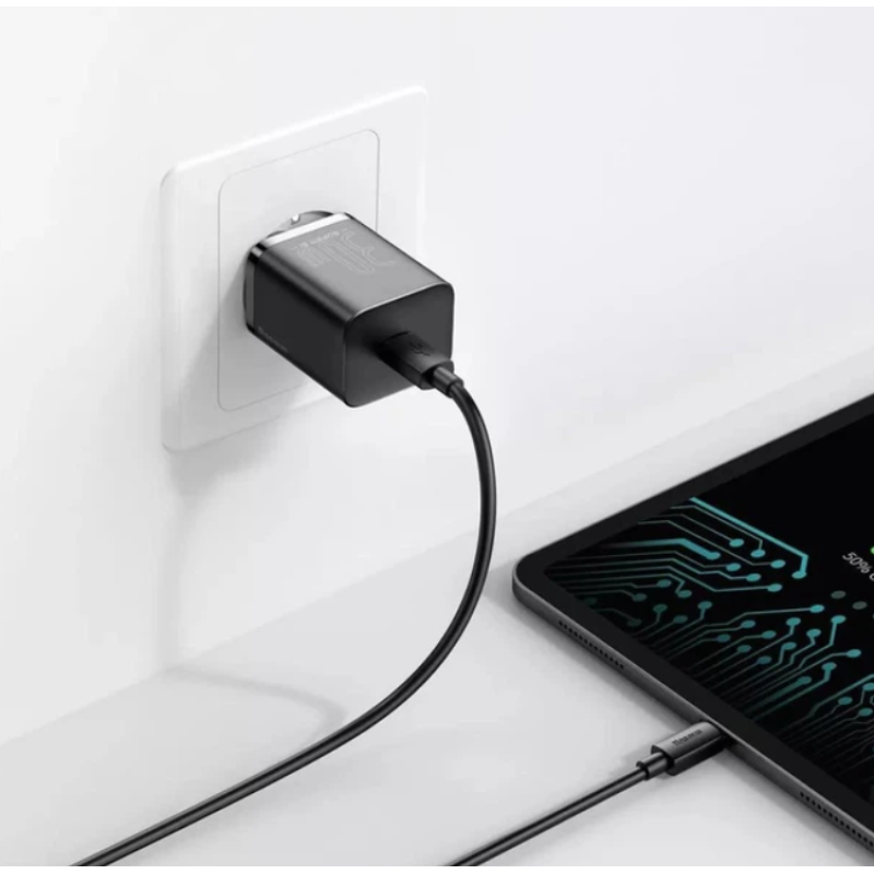 Мережевий адаптер Baseus Super Silicone Quick Charger Type C 30W black