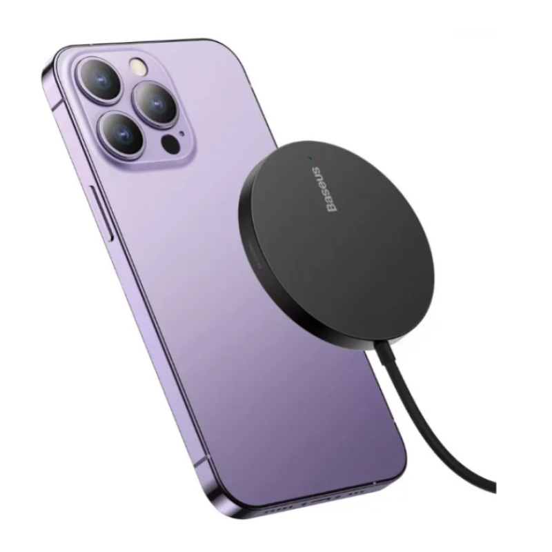 Бездротовий зарядний пристрій Baseus Simple Mini3 Magnetic 15W Black