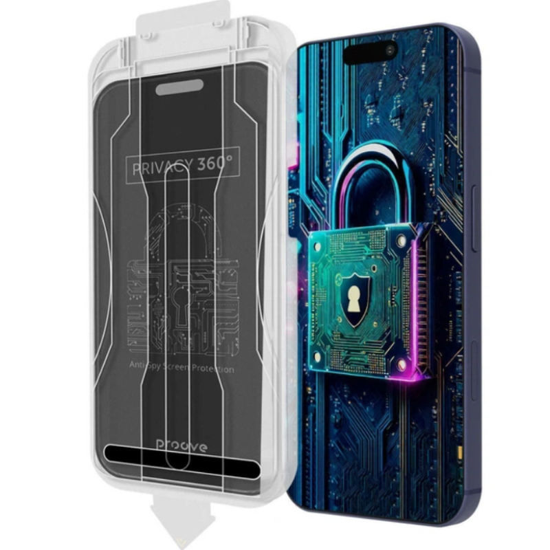 Захисне скло iPhone 15 Pro Proove Privacy 360 installation box Антишпигун