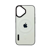 Чохол Leather Style with Logo and Magsafe iPhone 16 Білий