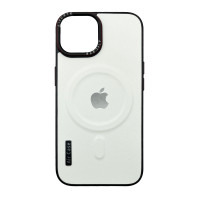 Чехол Leather Style with Logo and Magsafe iPhone 12 Pro Max Белый
