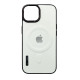 Чехол Leather Style with Logo and Magsafe iPhone 12 Pro Max Белый