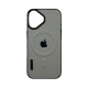Чехол Leather Style with Logo and Magsafe iPhone 16 Серый