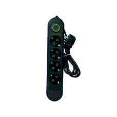 Подовжувач  UA Power F04U на 4 розетки + 3USB 2м Black