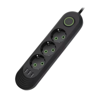 Удлинитель UA Power F03U на 3 розетки + 3USB 4м Black