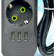 Удлинитель UA Power F03U на 3 розетки + 3USB 4м Black