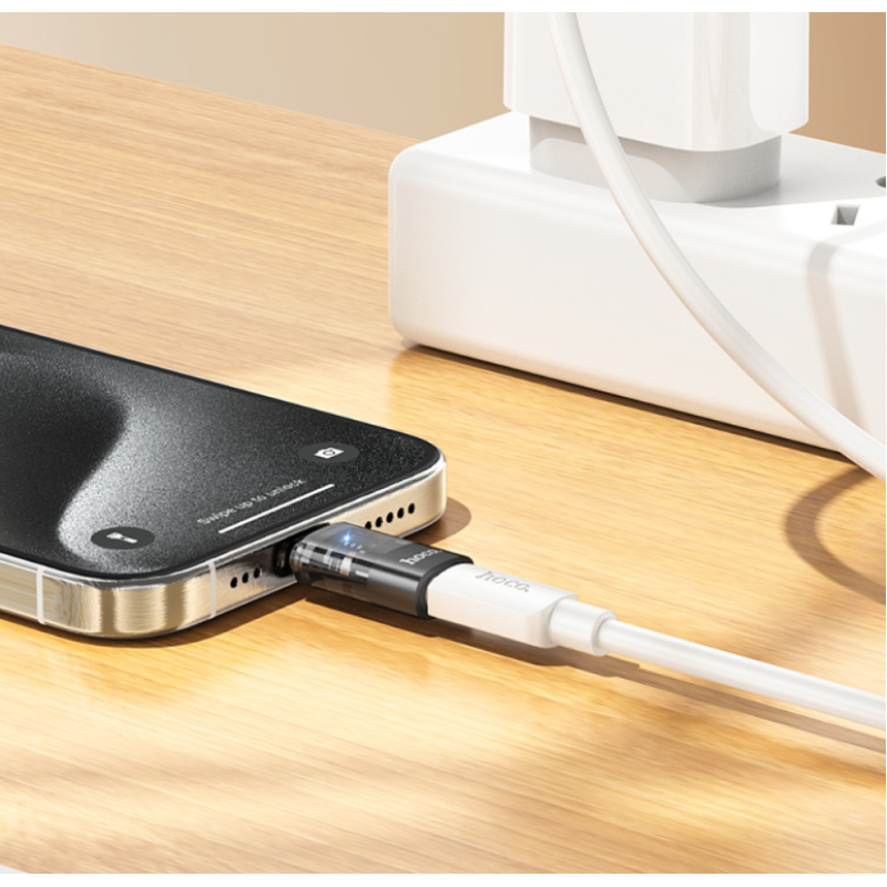 Перехідник без АУДІО Hoco UA36D Type-C to Lightning OTG+Charging