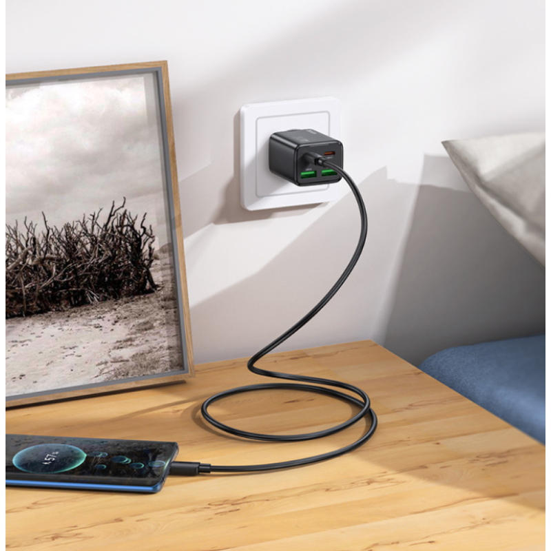 Мережевий адаптер Hoco N56 Fundador GaN PD30W+QC3.0