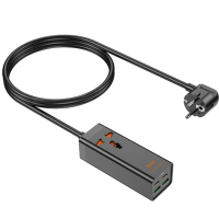 Мережевий подовжувач Hoco AC10A Barry PD65W+QC3.0 1 розетка 1.5m