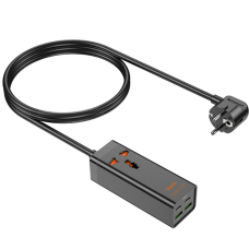Мережевий подовжувач Hoco AC10A Barry PD65W+QC3.0 1 розетка 1.5m