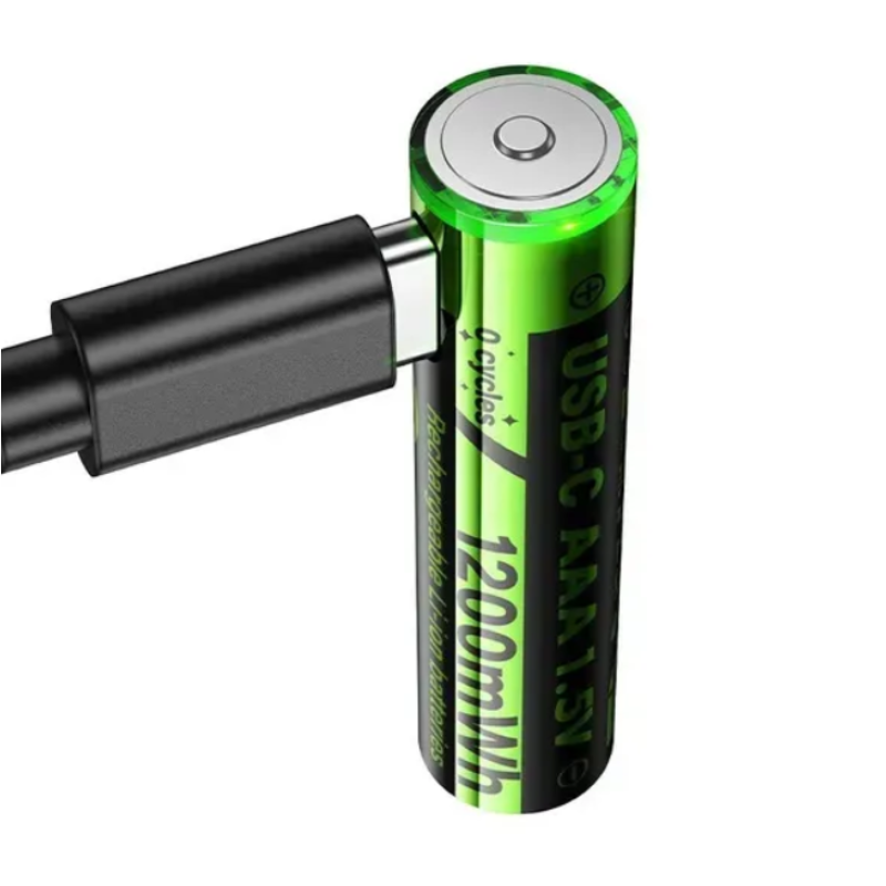 Акумуляторна літієва батарея Hoco JA4 AAA (320mAh, 1.5V, 1200mWh) з зарядкою Type-C