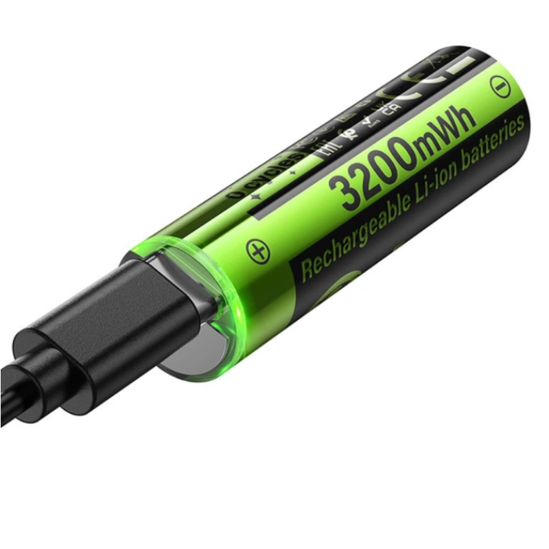 Аккумуляторная литиевая батарея Hoco JA3 AA (860mAh, 1.5V, 3200mWh) с зарядкой Type-C