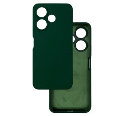 Чехол накладка Silicone Cover Soft Touch ЗК Xiaomi Redmi 13 / Poco M6 4G Темно-зеленый