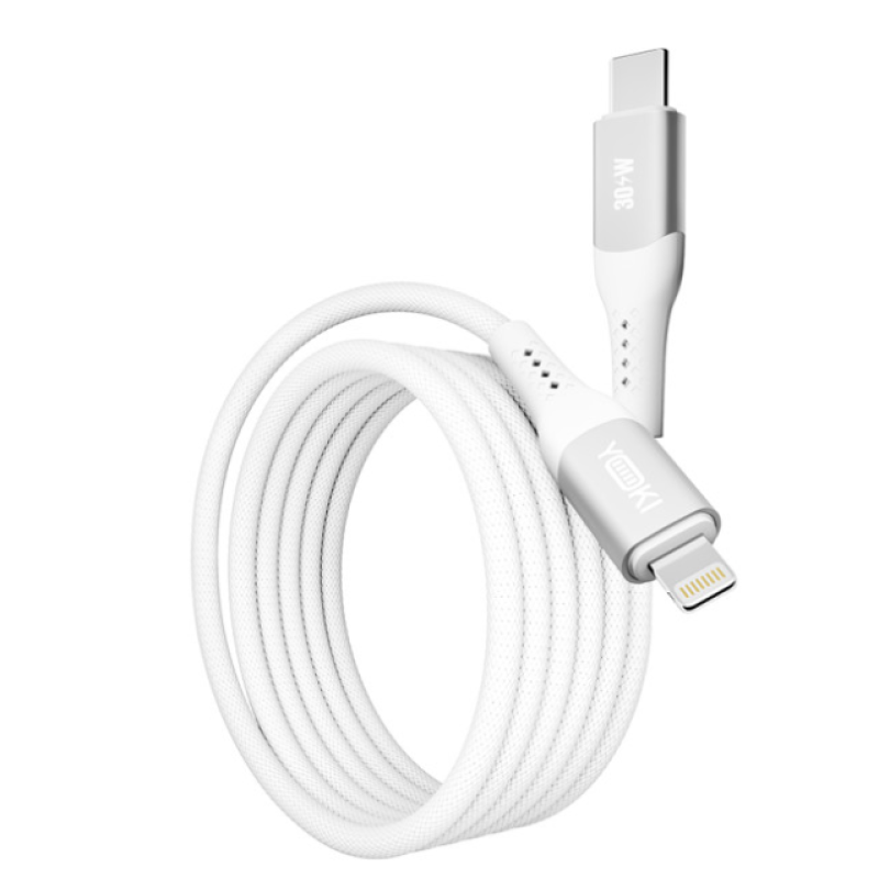 Кабель Type-C to Lightning  YOKI SILICONE YK-SI50 30W 1.2m White