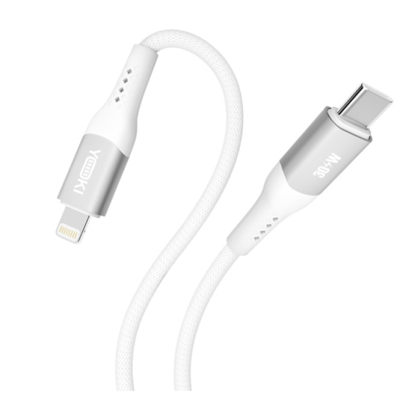 Кабель Type-C to Lightning  YOKI SILICONE YK-SI50 30W 1.2m White