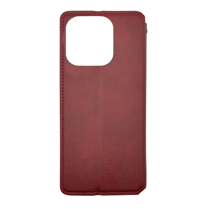 Чехол книжка кожаный Cubic Xiaomi Redmi Note 13 4G Красный