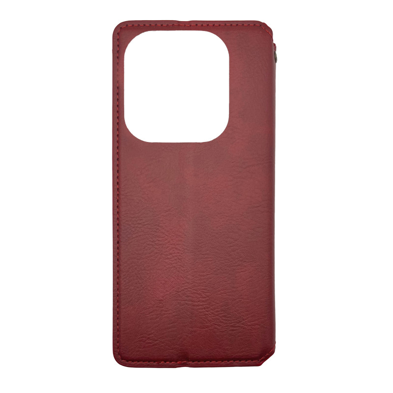 Чохол книжка шкіряний Cubic Xiaomi Redmi Note 13 Pro 4G / Note 14S Червоний