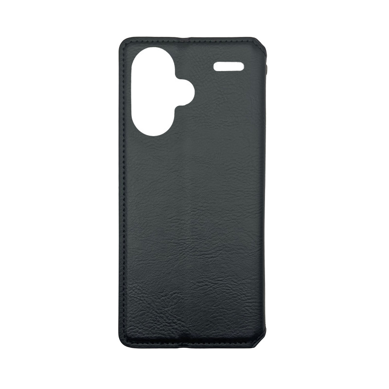 Чехол книжка кожаный Cubic Xiaomi Redmi Note 13 Pro+ Plus Черный