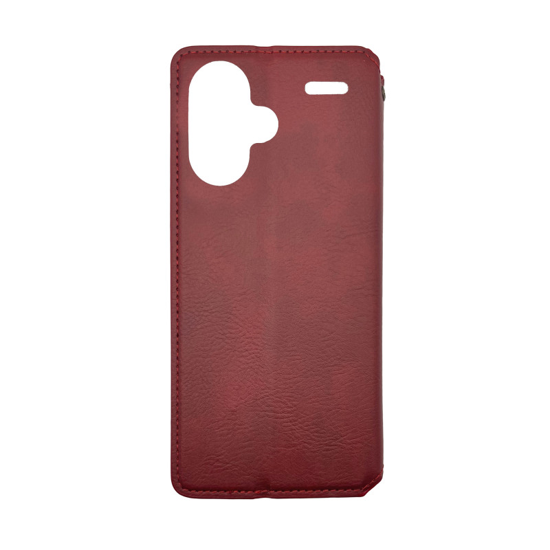 Чехол книжка кожаный Cubic Xiaomi Redmi Note 13 Pro+ Plus Красный