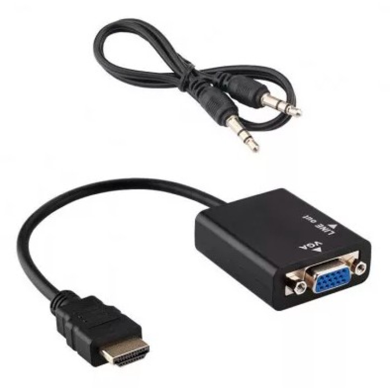 Перехідник HDMI to VGA + Audio output Black