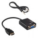 Перехідник HDMI to VGA + Audio output Black