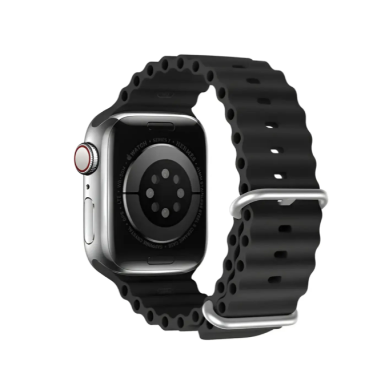 Ремінець Apple Watch Ocean band silicone 42/44/45/49 mm чорний (Black)