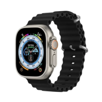 Ремінець Apple Watch Ocean band silicone 42/44/45/49 mm чорний (Black)