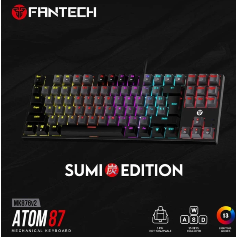 Клавиатура Игровая Fantech ATOM87 MK876V2 SUMI Blue Switch