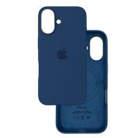 Чехол Silicone Case Original with MagSafe с анимацией iPhone 16 Темно-синий (Denim)