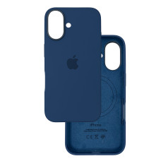 Чехол Silicone Case Original with MagSafe с анимацией iPhone 16 Темно-синий (Denim)