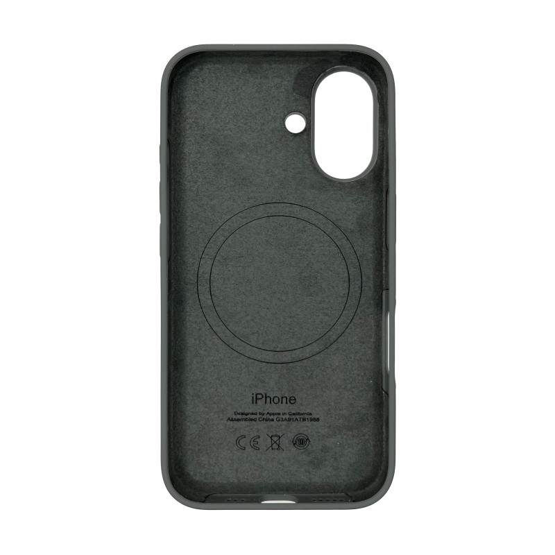 Чохол Silicone Case Original with MagSafe з анімацією iPhone 16 Сірий (Stone)