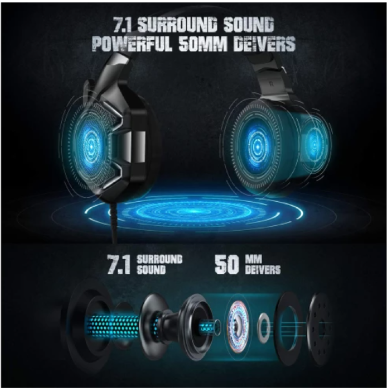 Ігрові навушники Onikuma Gaming LED K10 Black