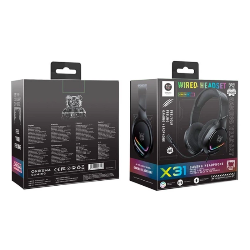 Ігрові навушники Onikuma Wired RGB X31Black