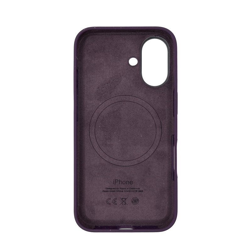 Чохол Silicone Case Original with MagSafe з анімацією iPhone 16 Бордовий (Plum)