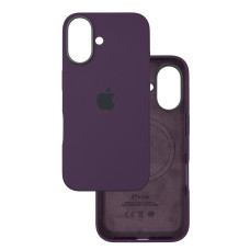 Чехол Silicone Case Original with MagSafe с анимацией iPhone 16 Бордовый (Plum)
