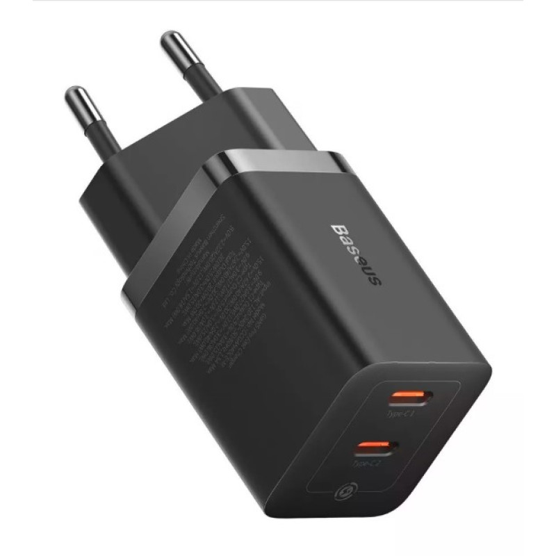Сетевой адаптер Baseus GaN5 Pro 40W PD+PD Type C+Type C Black