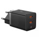 Сетевой адаптер Baseus GaN5 Pro 40W PD+PD Type C+Type C Black